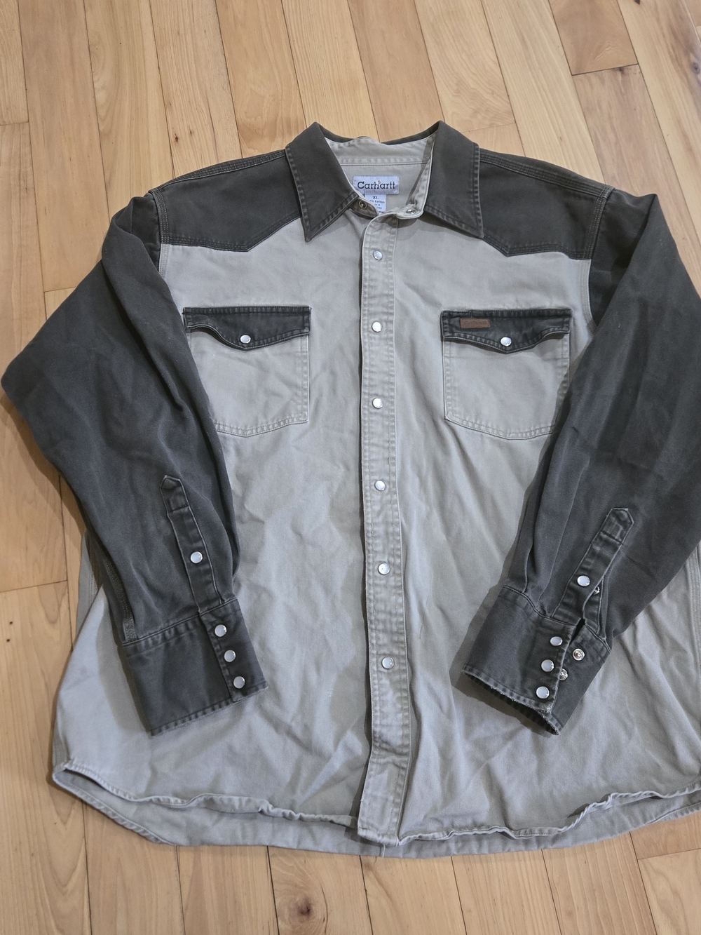 Vintage Carhartt Ironwood Two-Tone Western Snap Work Shirt